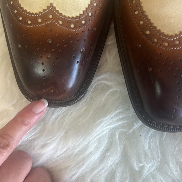 Mezlan Men’s Brown/Beige Wingtip Spectator Oxford Dress Shoes Size 8 - Picture 14 of 16